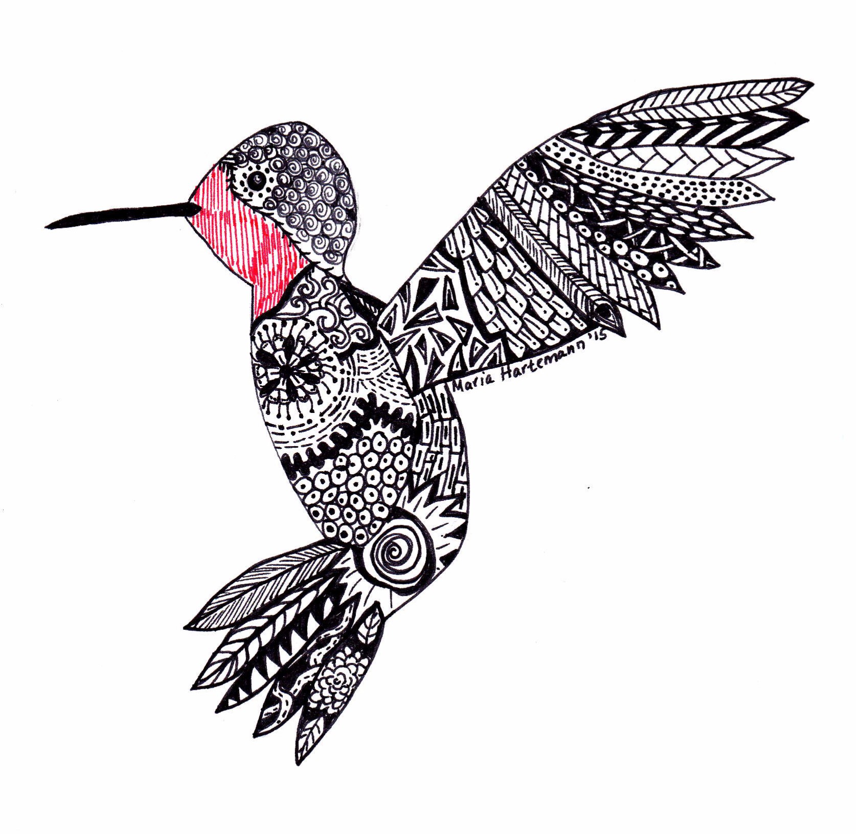 hummingbird-zentangle